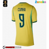 Ženske Nogometnih dresov Brazilija Matheus Cunha #9 Domači SP 2026 Kratki rokavi
